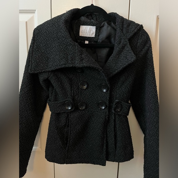 dELiA*s Girl’s XS Dark Grey Peacoat - Picture 2 of 11